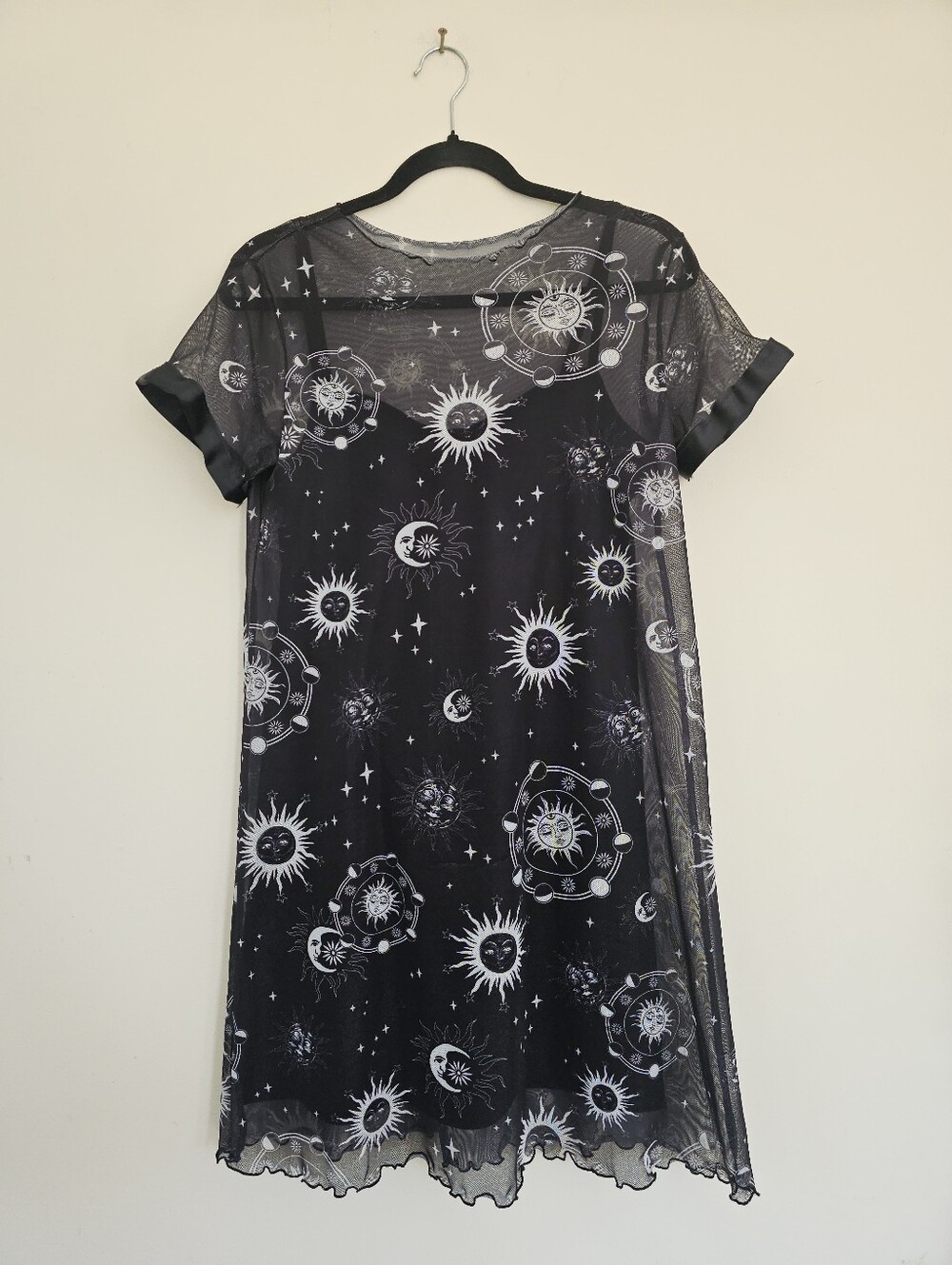 Disturbia UK Celestial Print Mesh Overlay Dress US Size 4